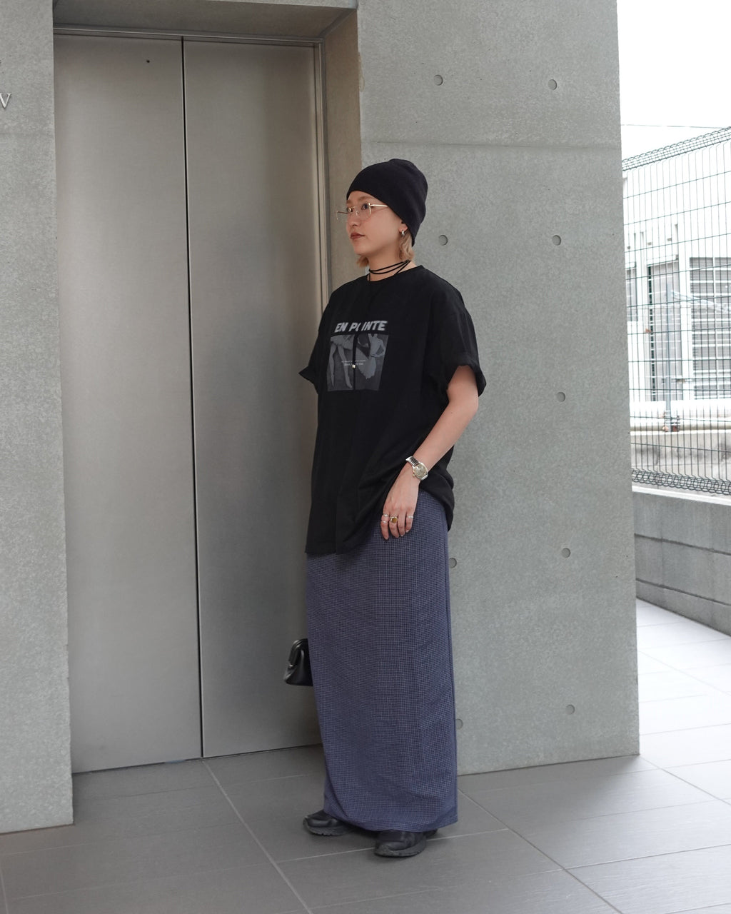 レトロチェックフィットスカート