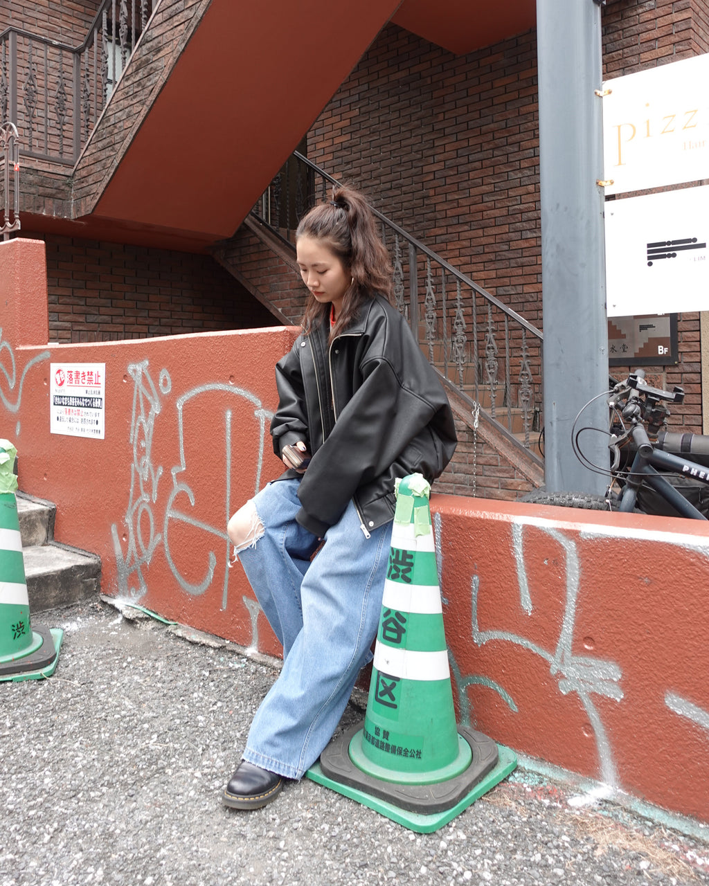 レオパードパッチボーイズデニム