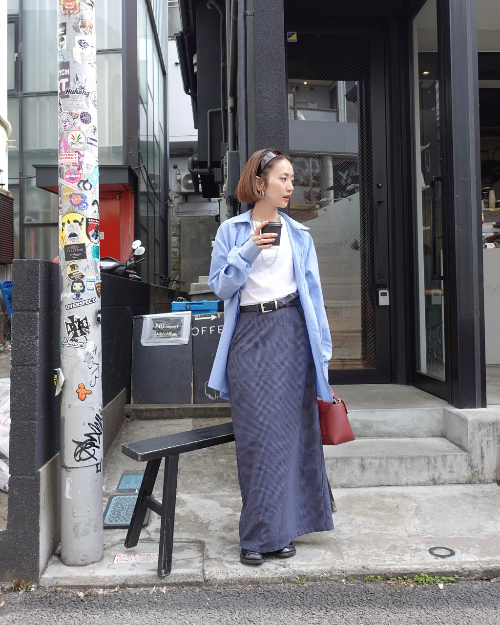 レトロチェックフィットスカート