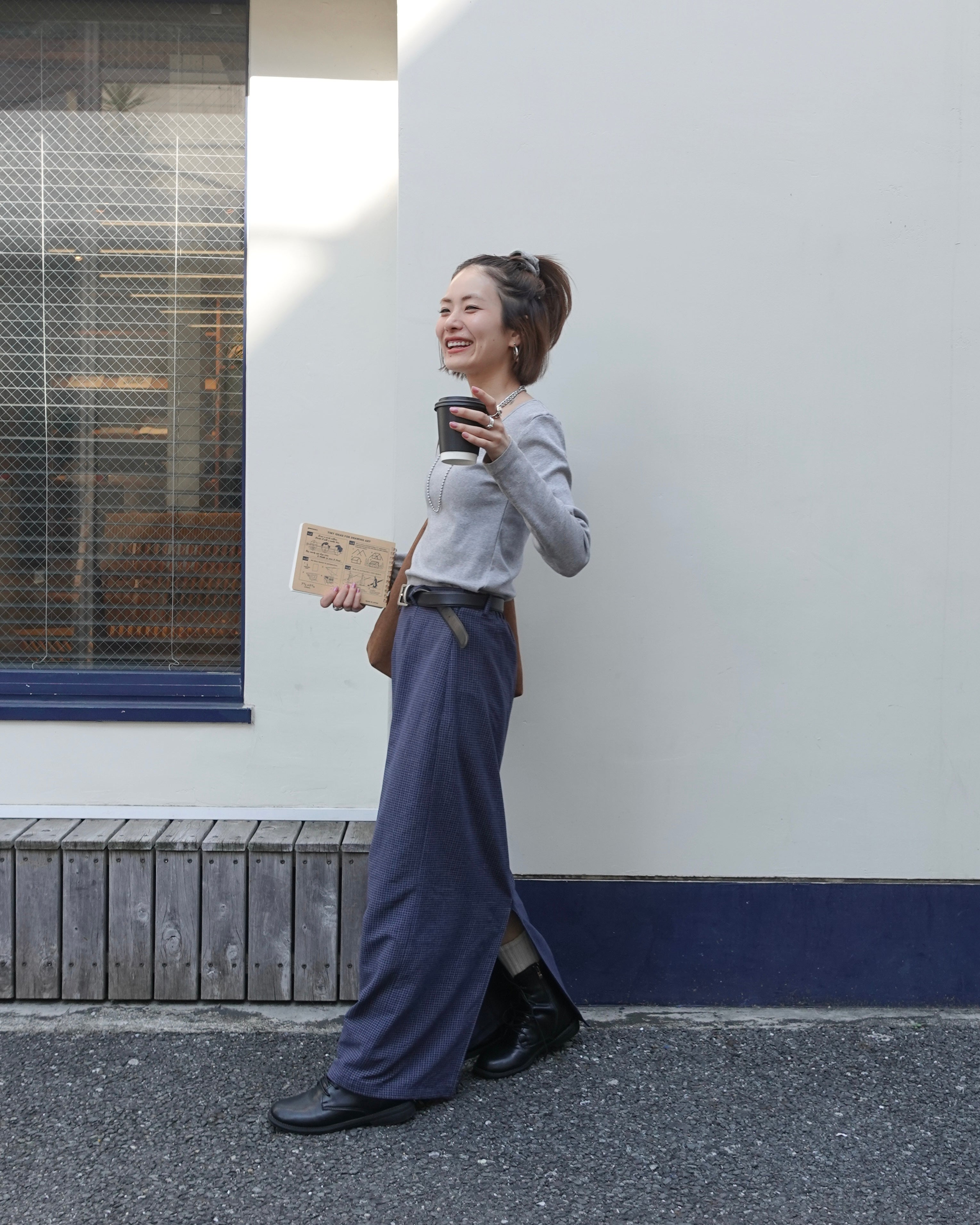 レトロチェックフィットスカート