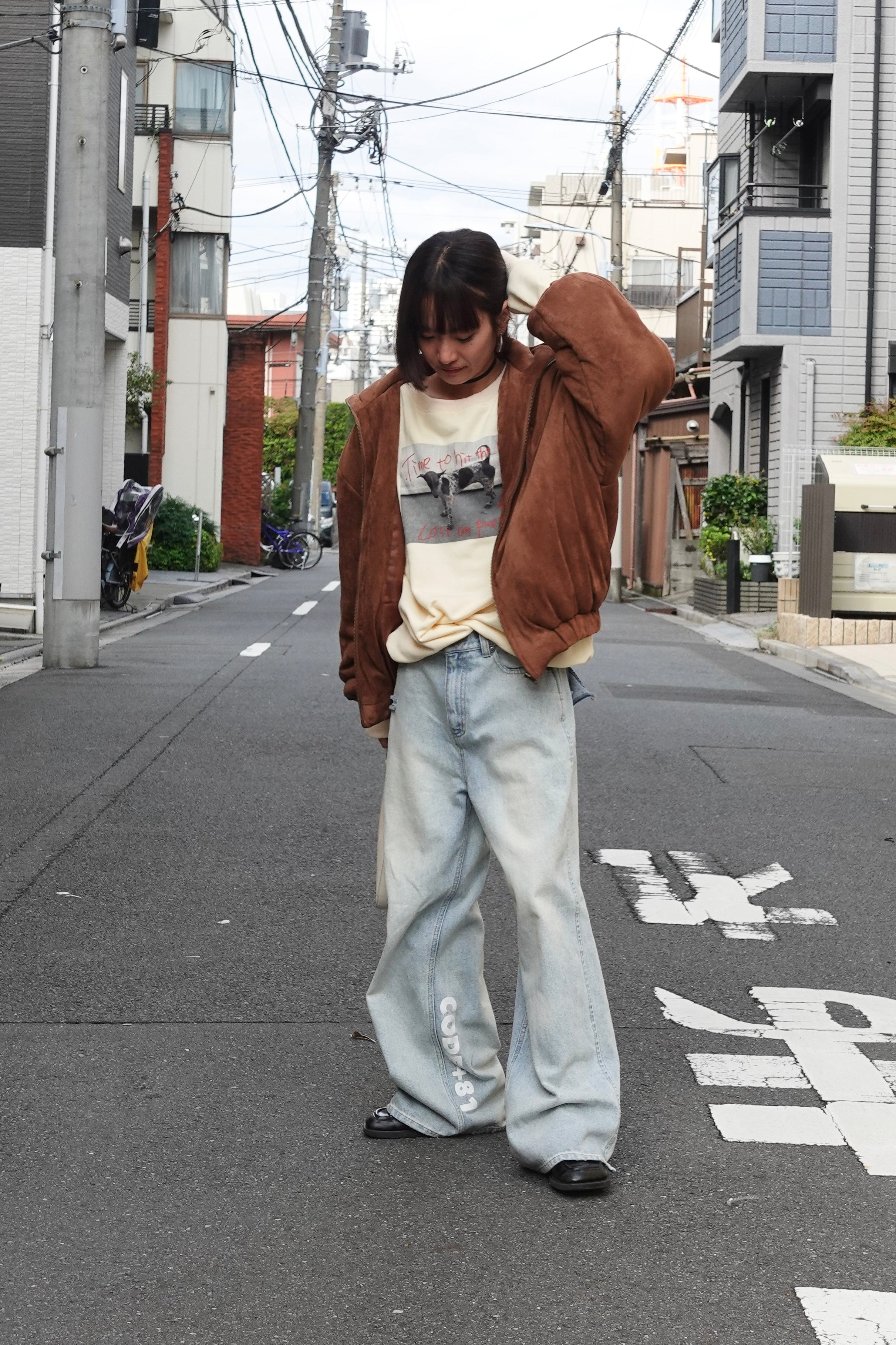 中綿スウェードブルゾン