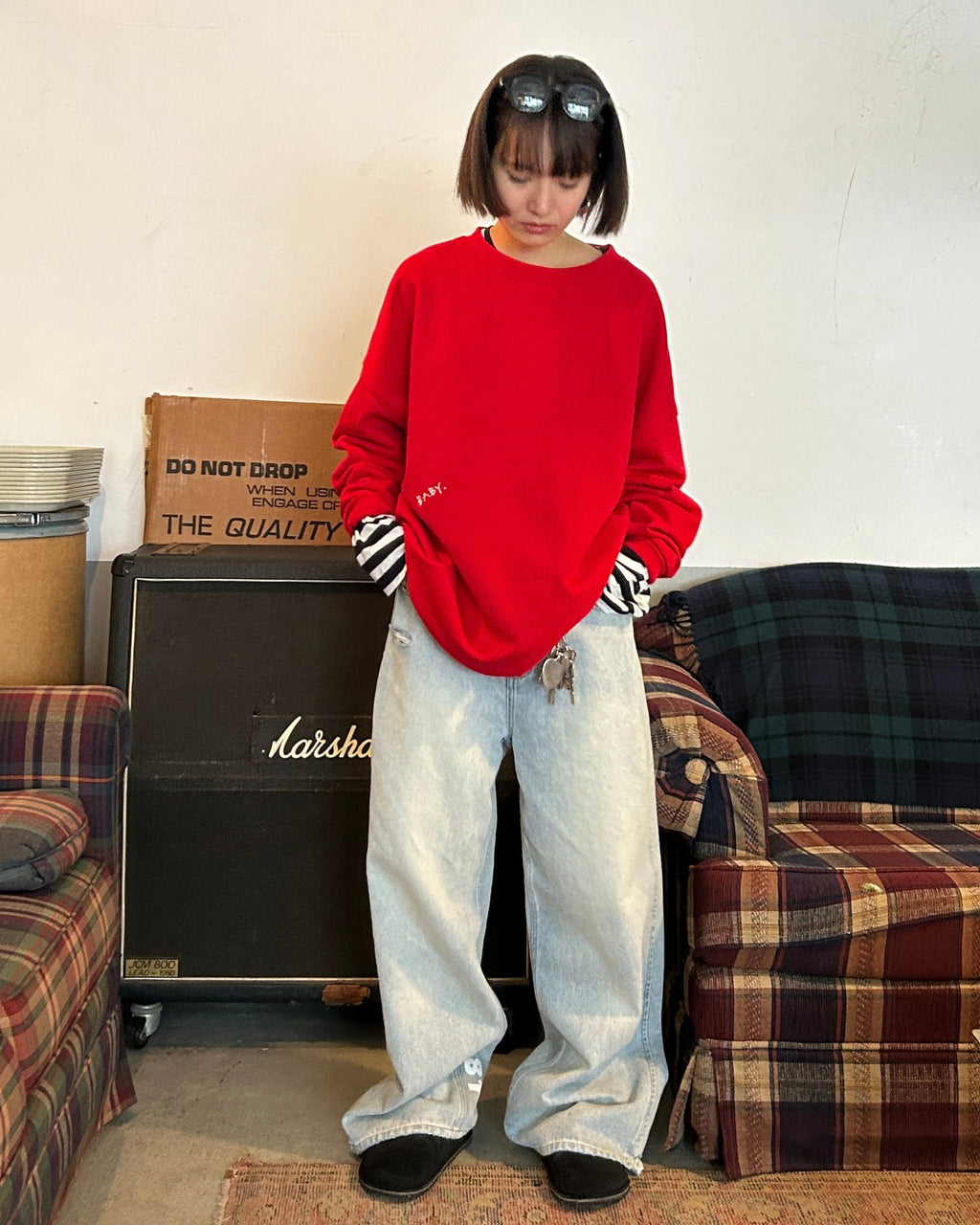 エンブロイダリールーズスウェット