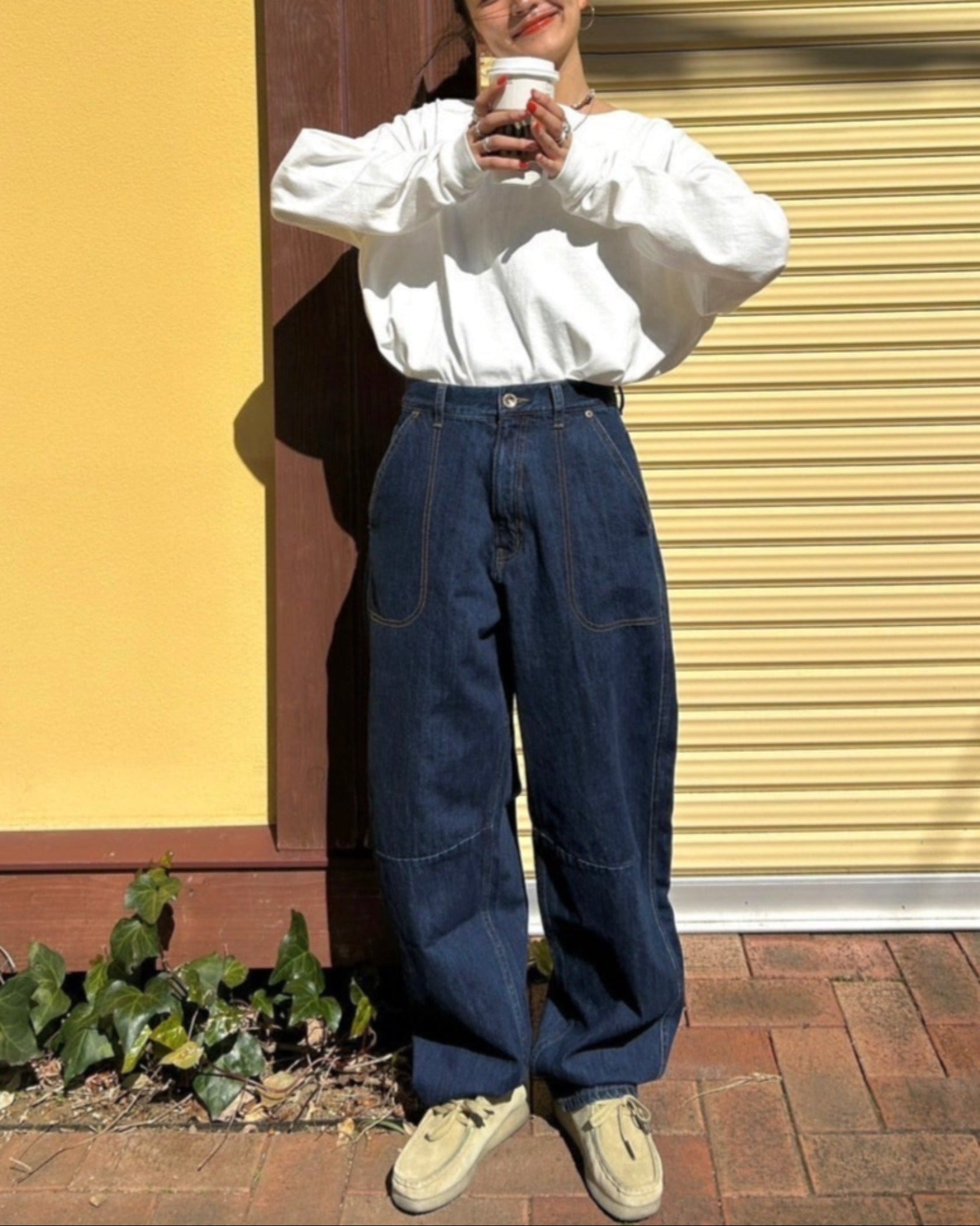 刺繍カーブデニム