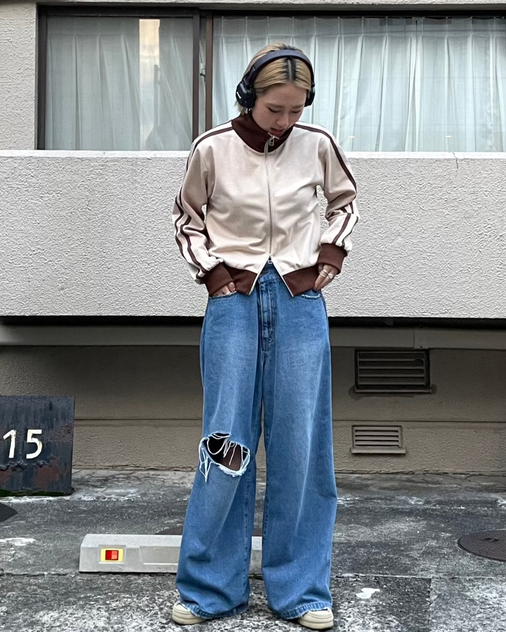 レオパードパッチボーイズデニム