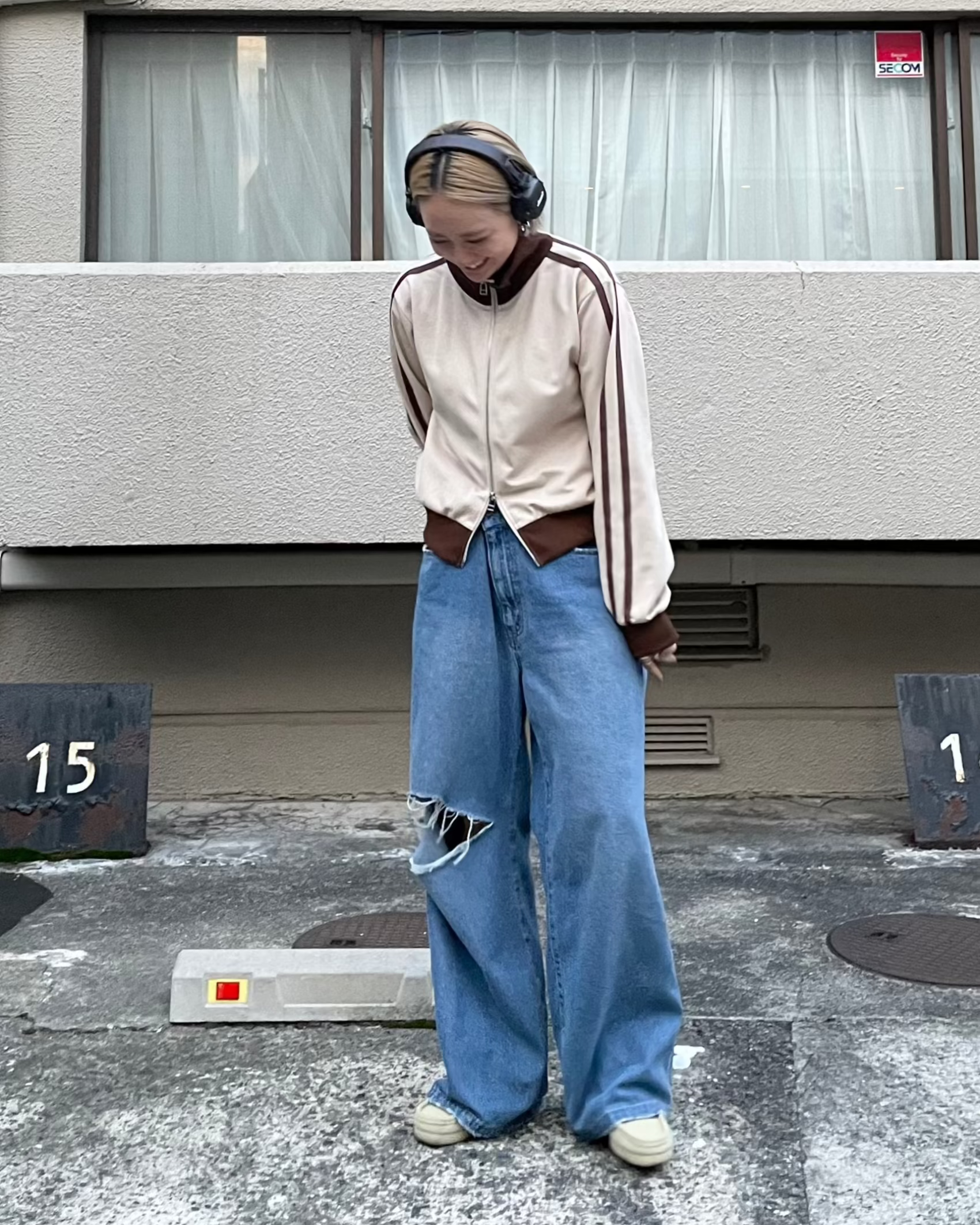 レオパードパッチボーイズデニム