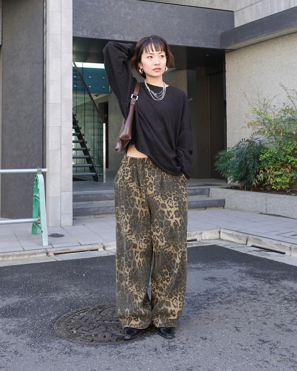 ボリュームレオパードパンツ