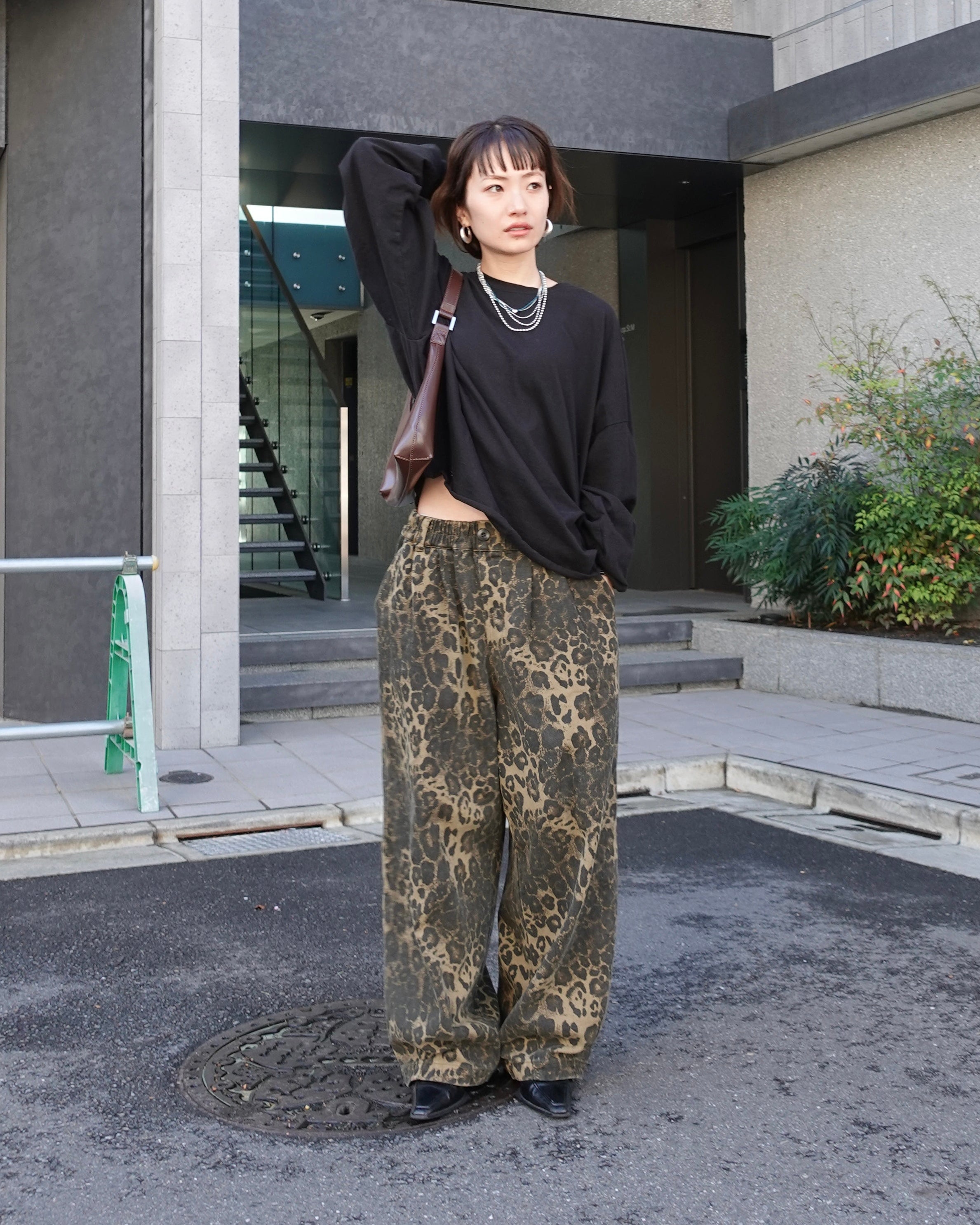 ボリュームレオパードパンツ
