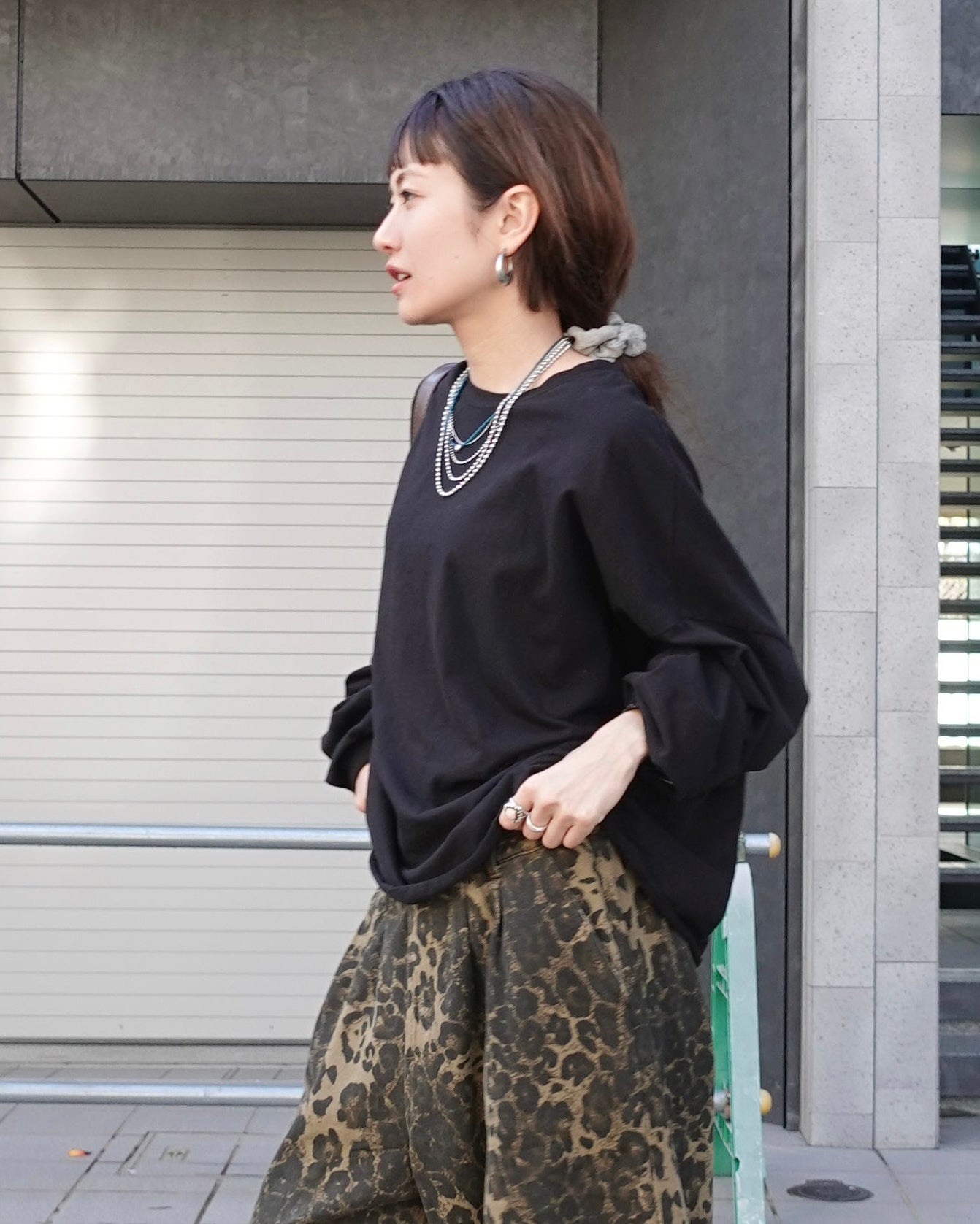 レイヤードボールチェーンネックレス