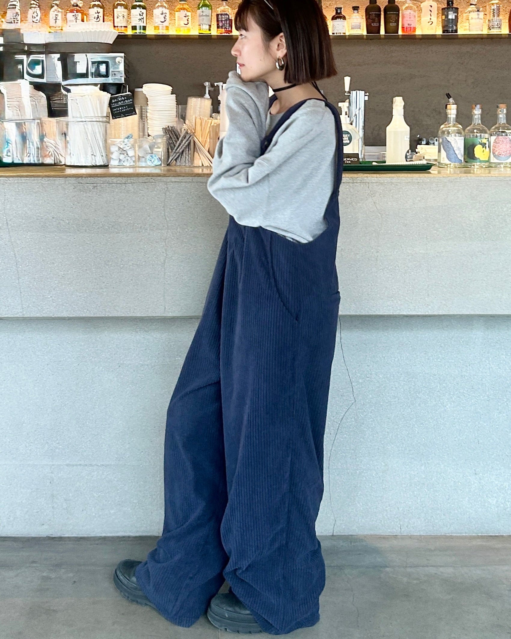 コーデュロイルーズサロペット