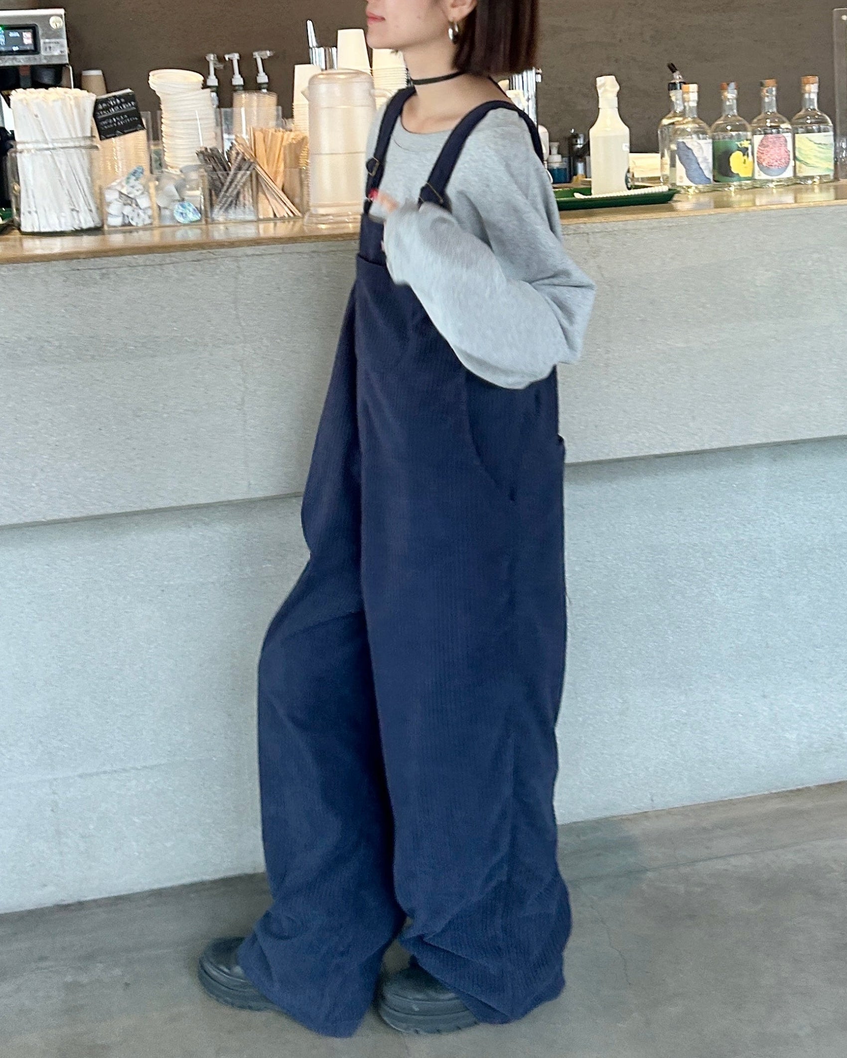 コーデュロイルーズサロペット