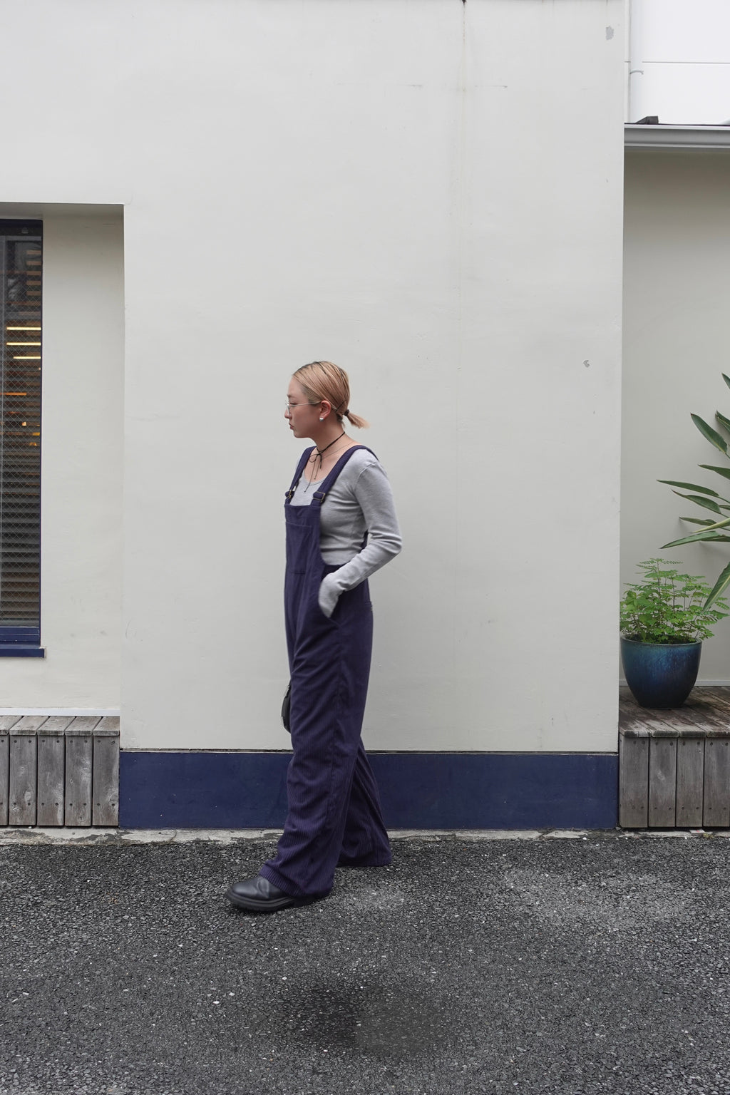 コーデュロイルーズサロペット