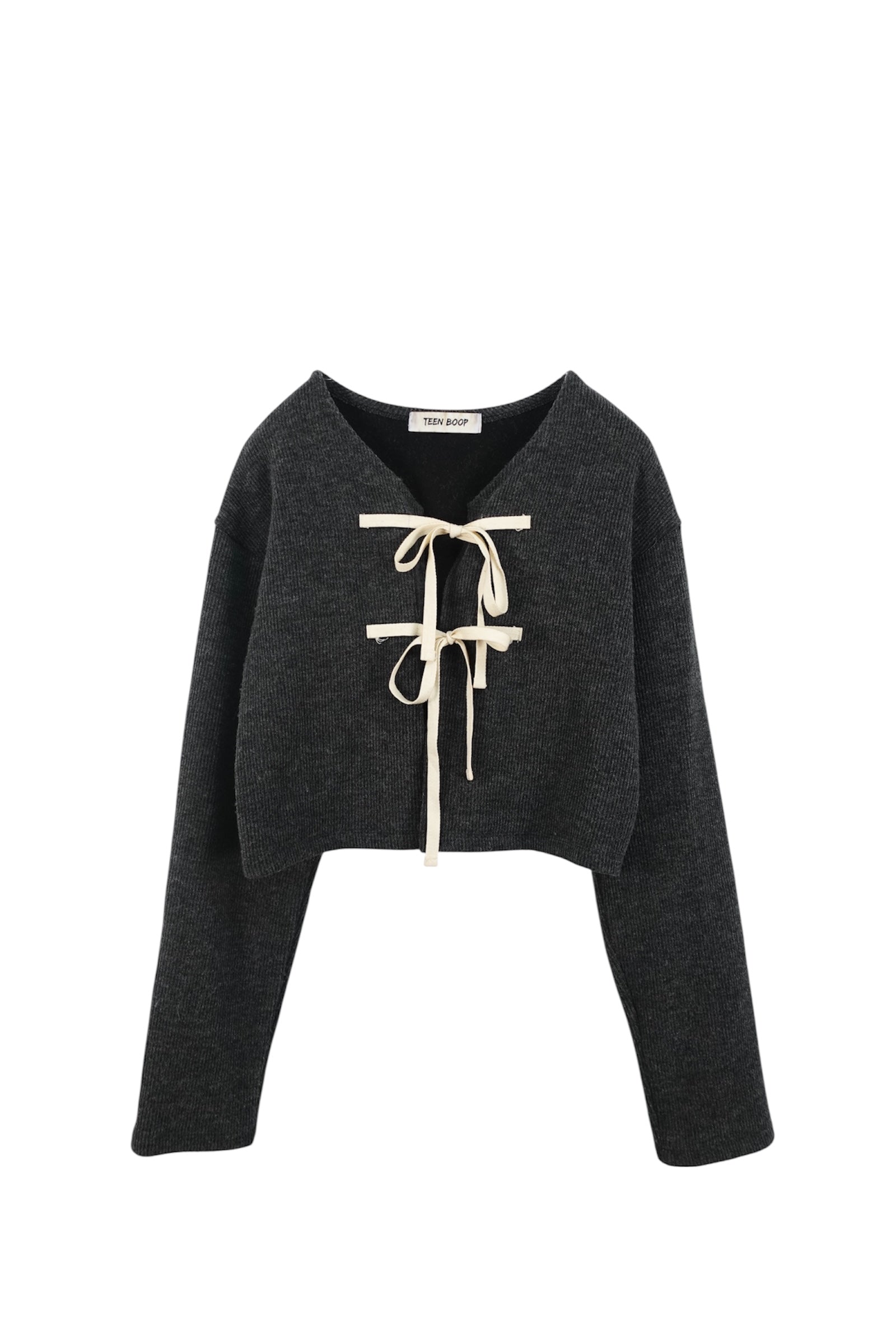 フロントリボンカーディガン