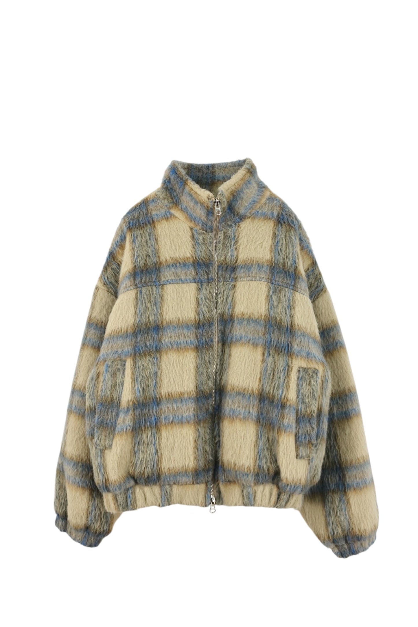 シャギーチェックブルゾン