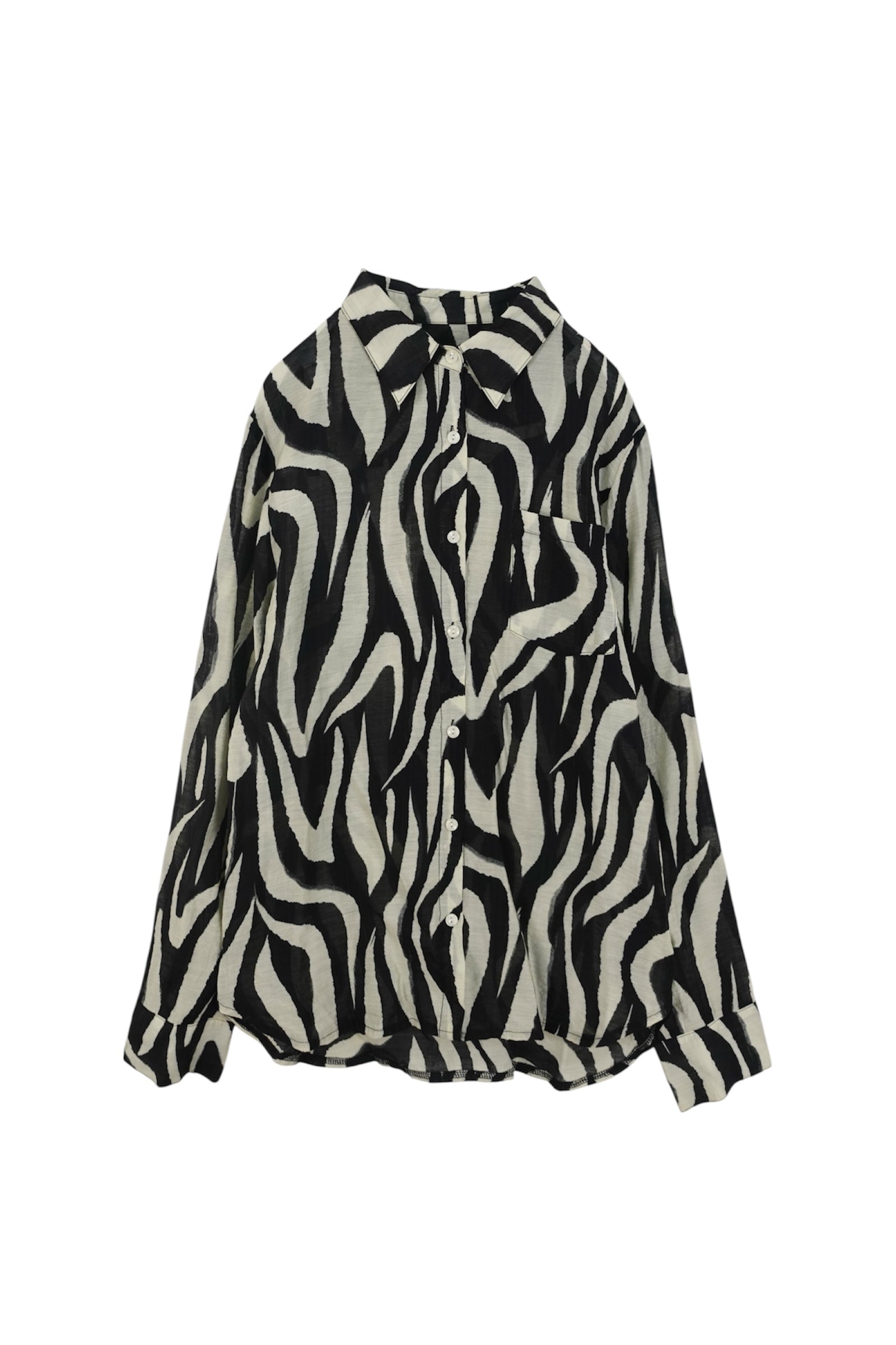 プリントシアーシャツ