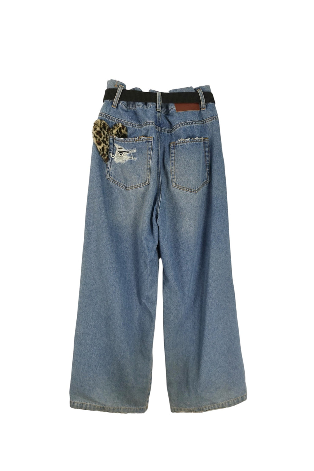 レオパードパッチボーイズデニム