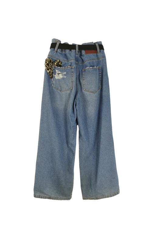 レオパードパッチボーイズデニム