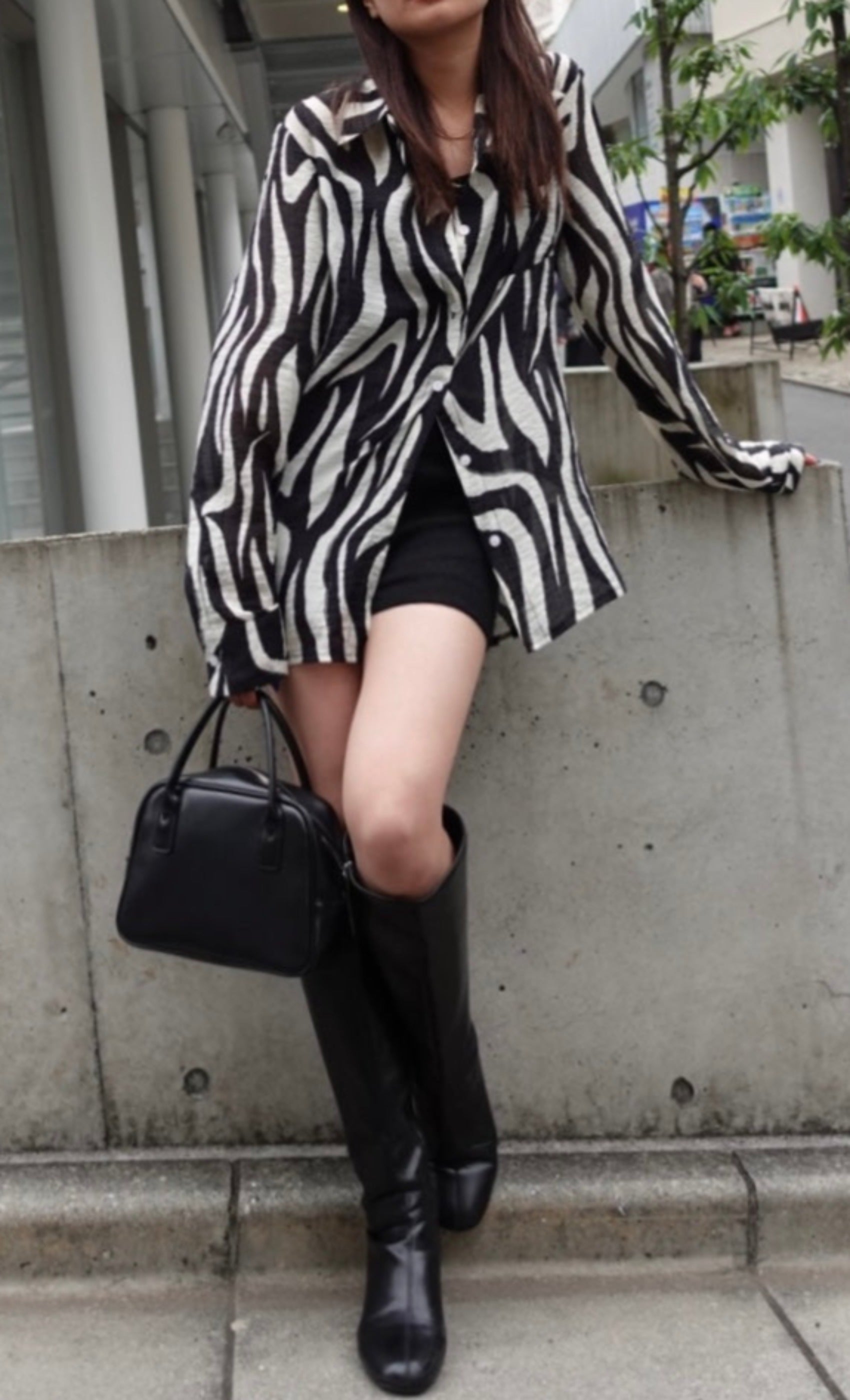 プリントシアーシャツ