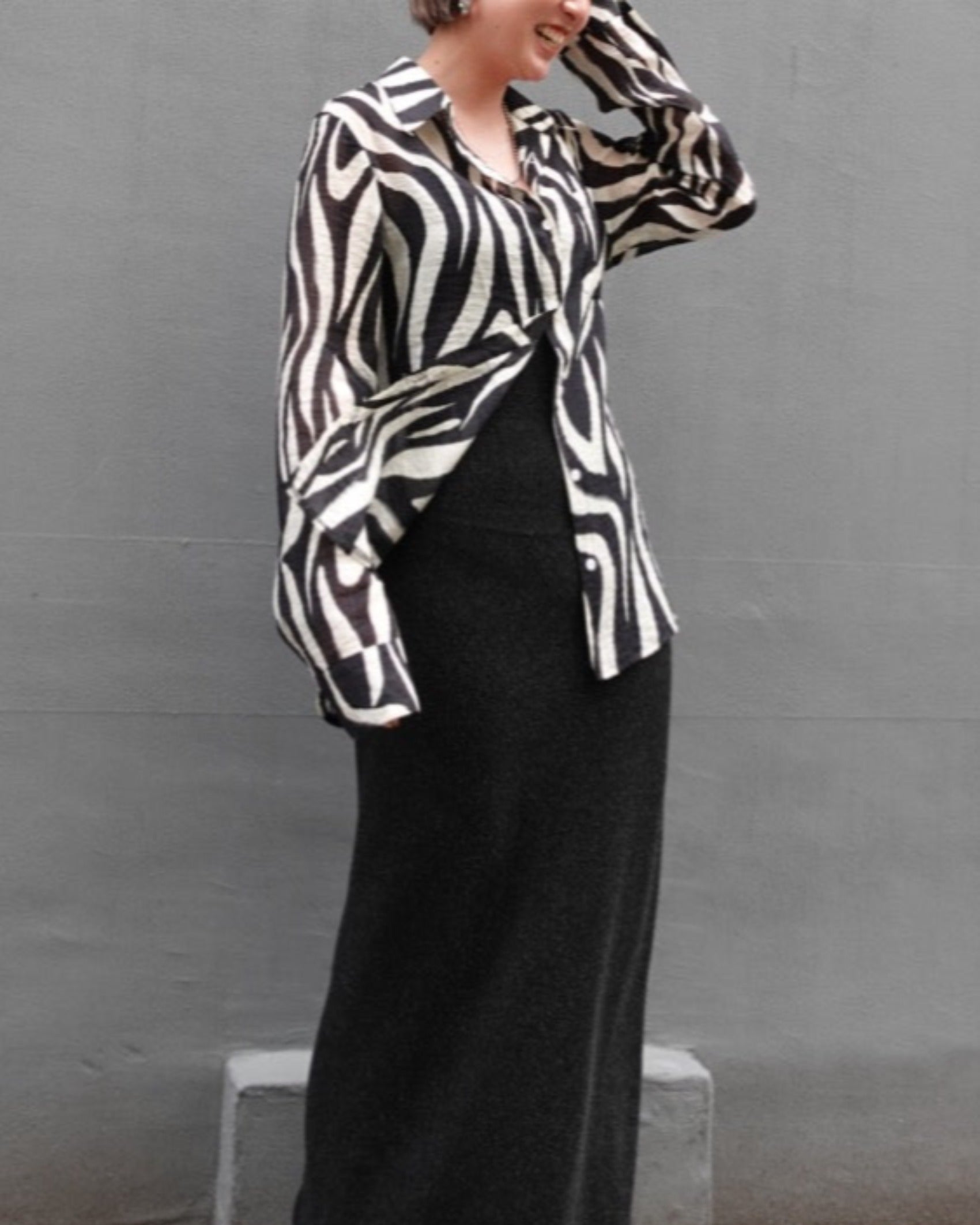 プリントシアーシャツ