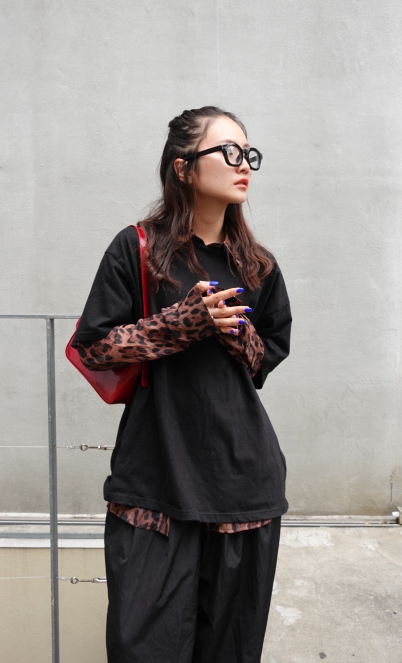 プリントシアーシャツ