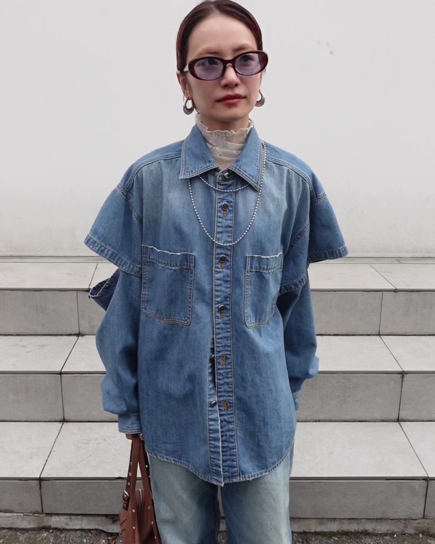 スリーブデザインデニムSH