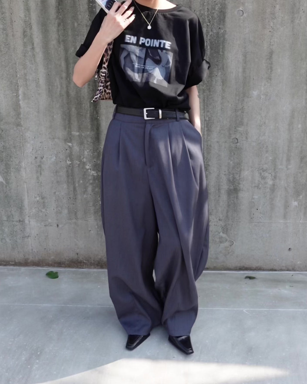 ワイドスラックスパンツ