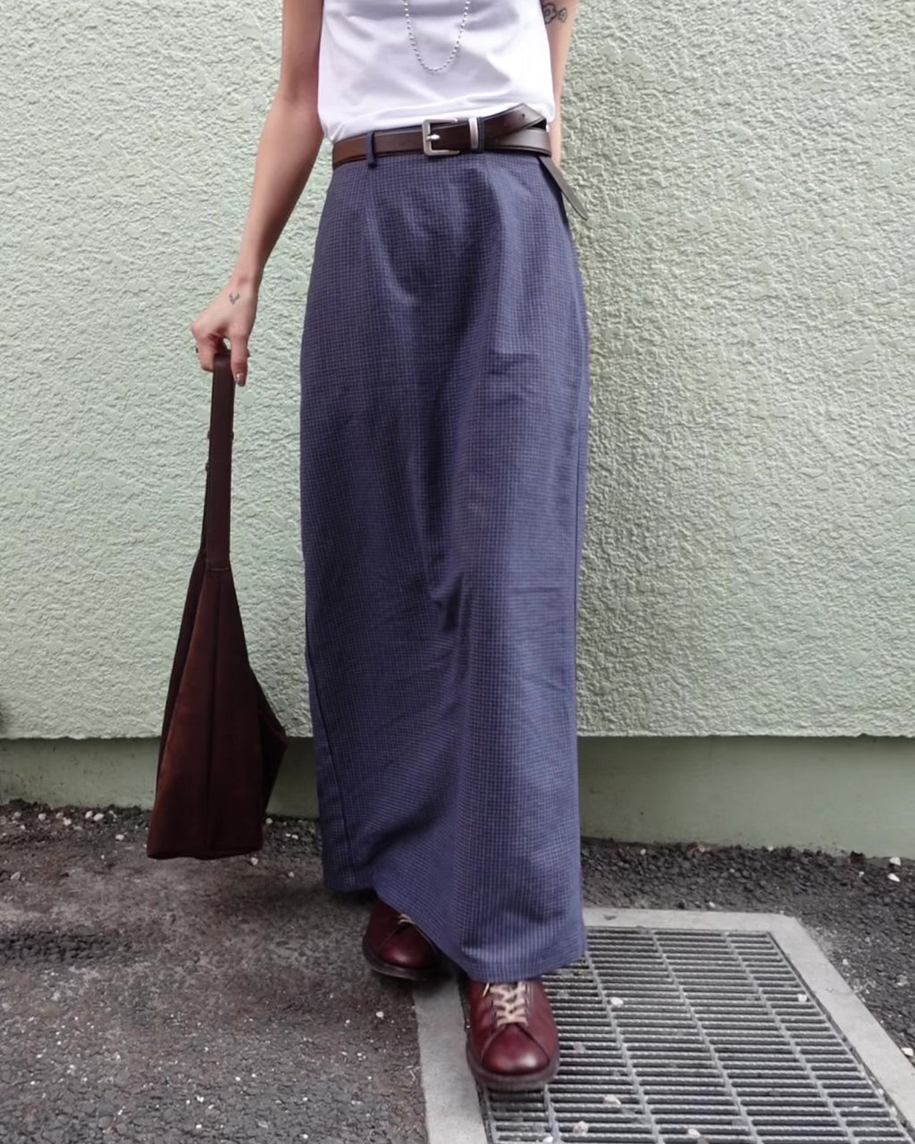 レトロチェックフィットスカート