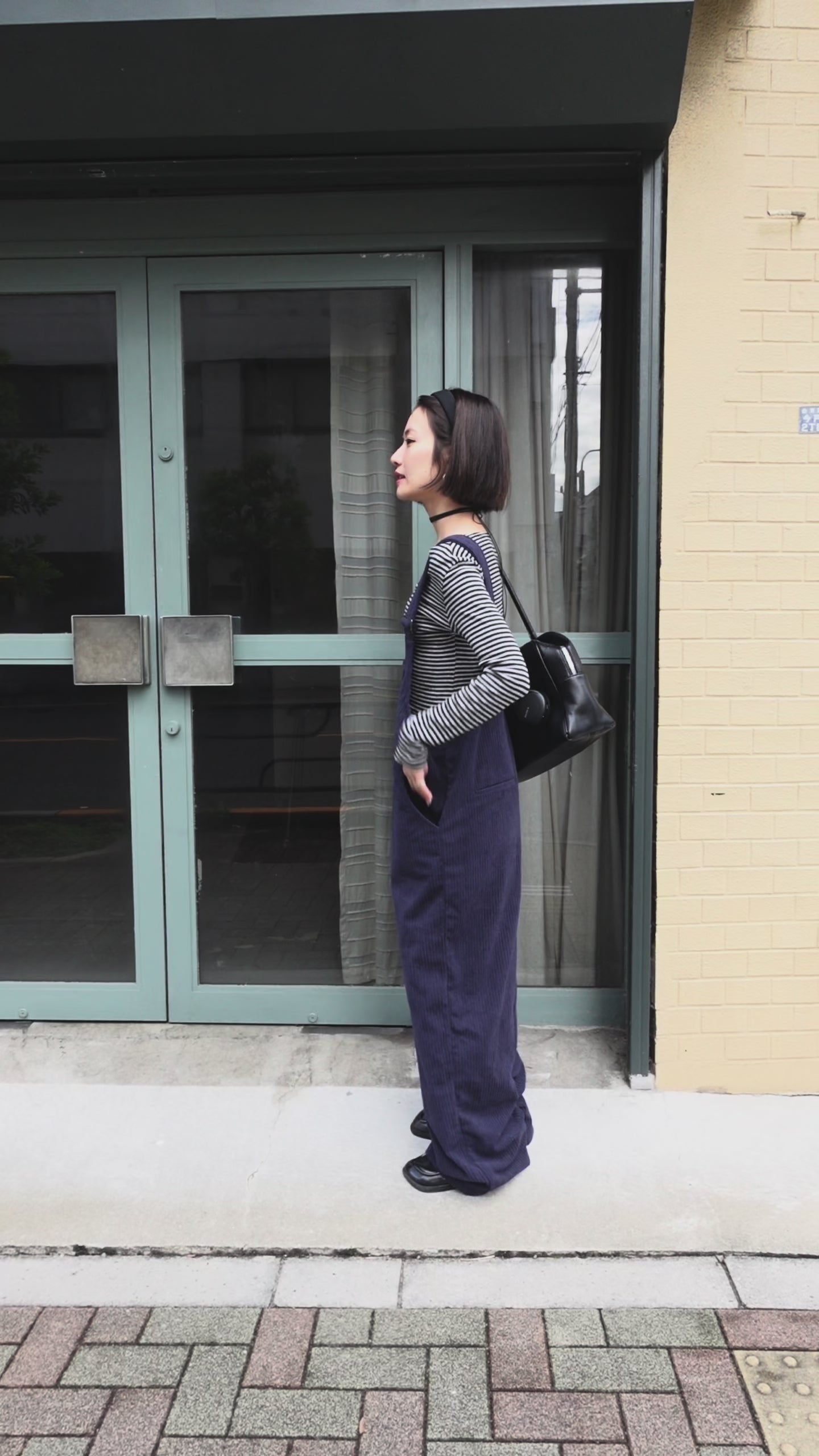 コーデュロイルーズサロペット